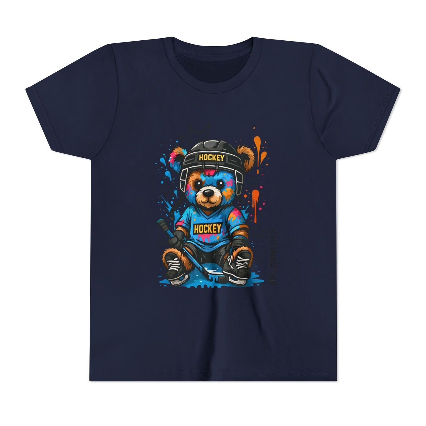 Hockey Bear – Kin Connection T-Shirt | Youth Sports Tee | Girls Hockey Shirt | Birthday Gift