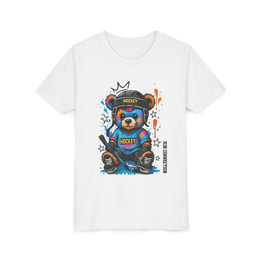 Hockey Bear – Kin Connection T-Shirt | Youth Sports Tee | Girls Hockey Shirt | Birthday Gift