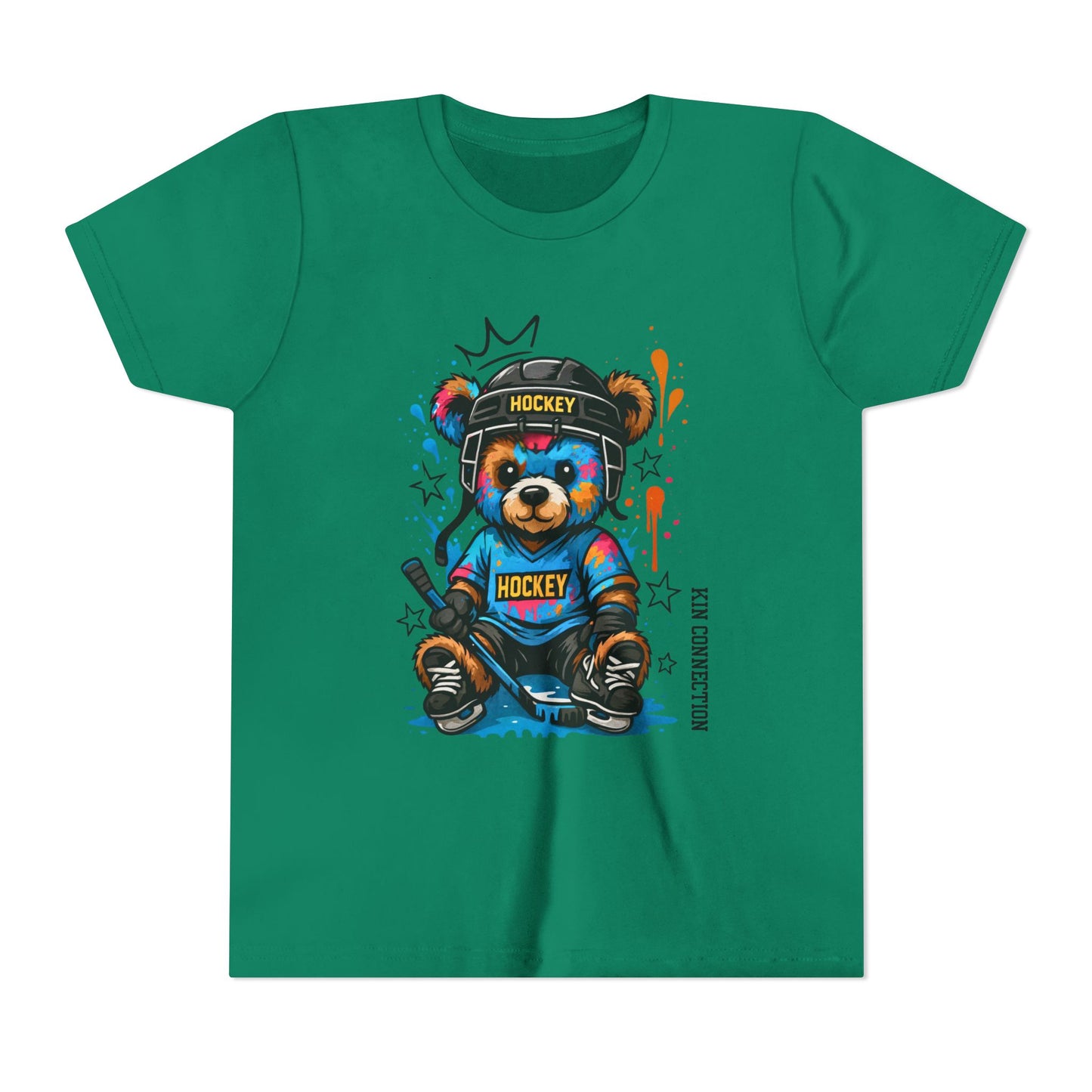 Hockey Bear – Kin Connection T-Shirt | Youth Sports Tee | Girls Hockey Shirt | Birthday Gift