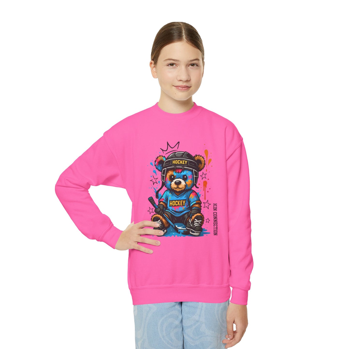 Hockey Bear – Kin Connection Sweatshirt | Youth Sportswear | unisex Hockey Gift